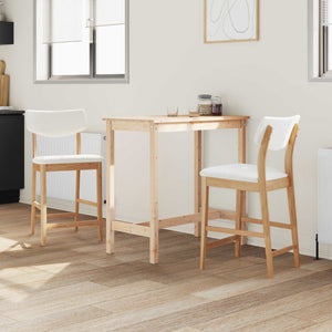 vidaXL Chaises de salle à manger 2 pcs Naturel 48 x 49 x 95 cm Bois d'hévéa massif