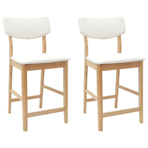 vidaXL Chaises de salle à manger 2 pcs Naturel 48 x 49 x 95 cm Bois d'hévéa massif