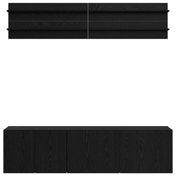 TV-Einheiten 6er Set Schwarz Eichenoptik