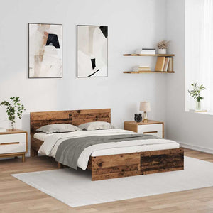 Bettgestell Altholz 140x190 cm mit LED