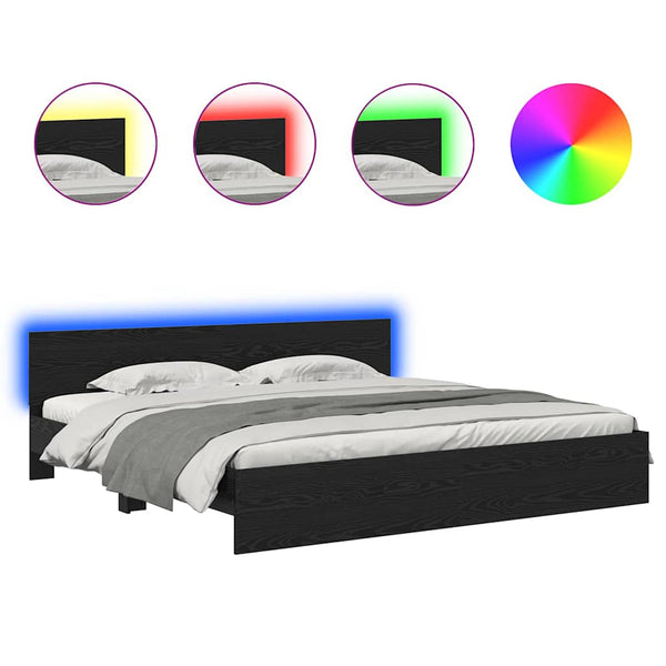 Bettrahmen Schwarz Eichen-Optik 180x200 cm