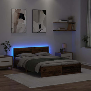 Bettrahmen Altholz mit Kopfteil 140x200 cm