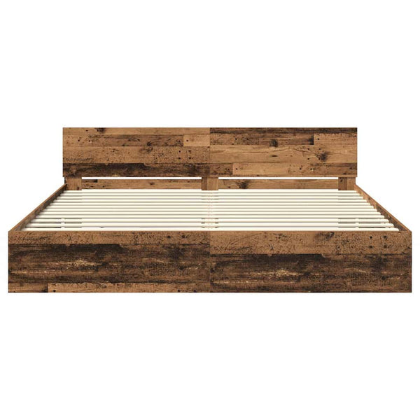 Bettrahmen Altholz mit Kopfteil 200x200 cm