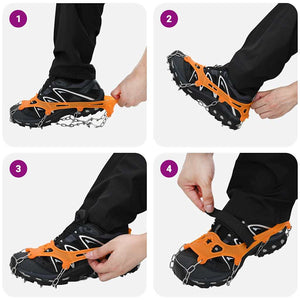 Eiskrallen für Schuhe Orange Größe L