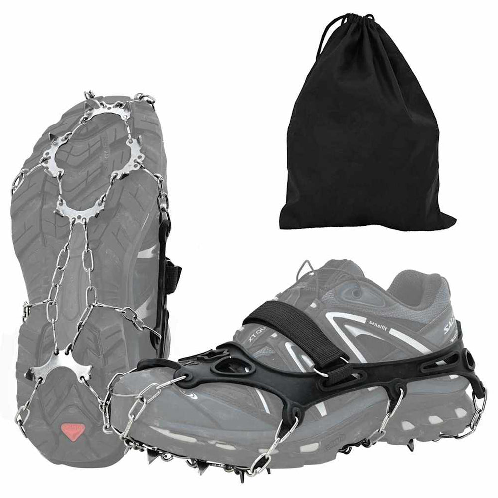 vidaXL Ice Cleats for Shoes Black L