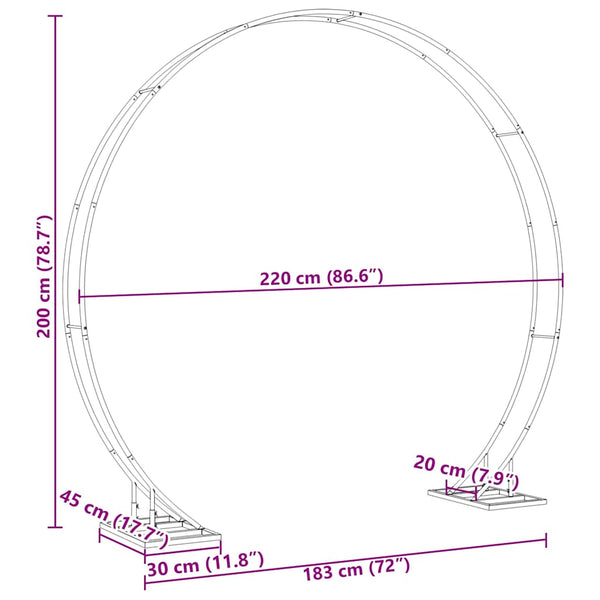 Weißer Hochzeitsbogen aus Stahl - 220cm
