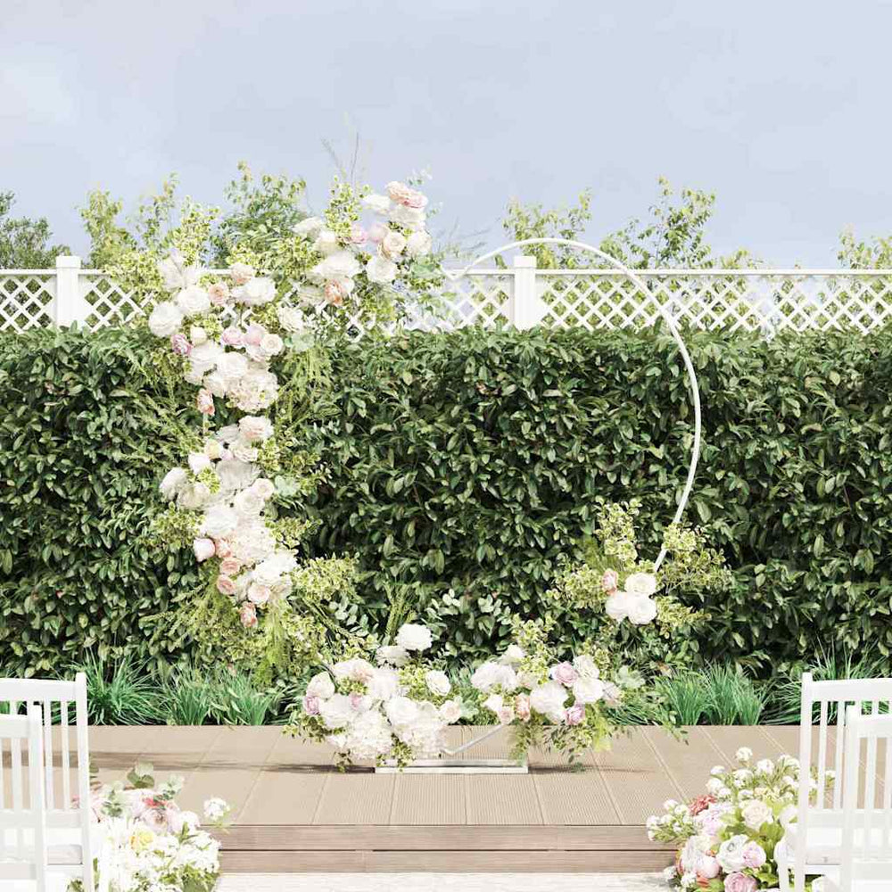 vidaXL Arche de mariage blanc 195 x 35 x 211 cm acier