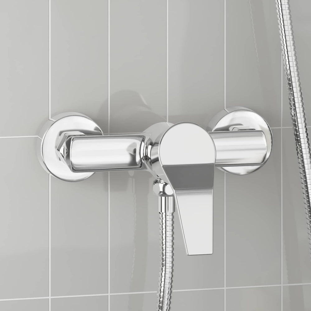 vidaXL Shower Mixer Chrome G 1/2 Inch Brass