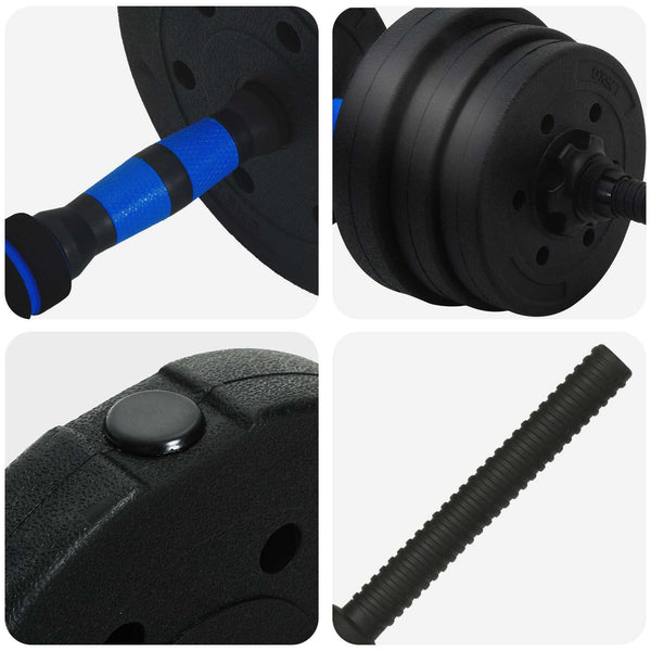 30kg Hantelset Schwarz & Blau
