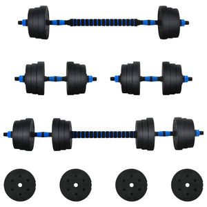 30kg Hantelset Schwarz & Blau