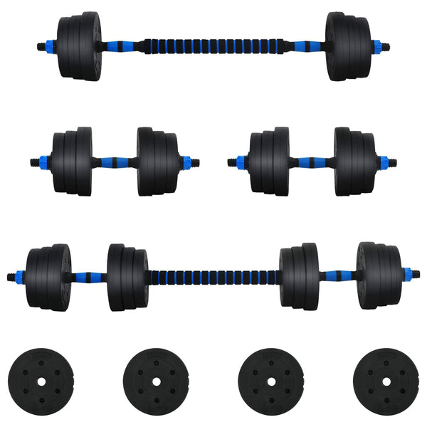 30kg Hantelset Schwarz & Blau