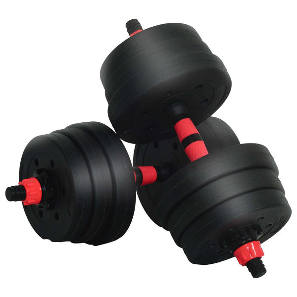 30kg Hantelset 4-in-1 Schwarz/Rot