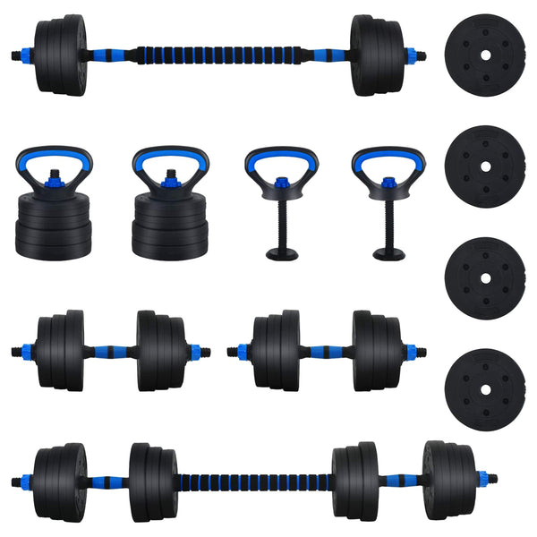 30kg Hantelset 4-in-1, Schwarz/Blau
