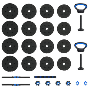30kg Hantelset 4-in-1, Schwarz/Blau