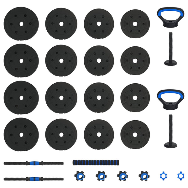 30kg Hantelset 4-in-1, Schwarz/Blau