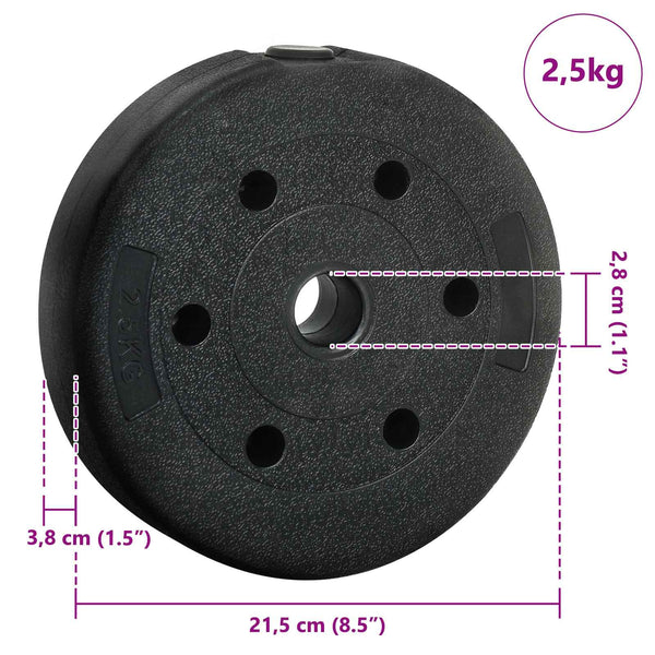 30kg Hantelset 4-in-1, Schwarz/Blau