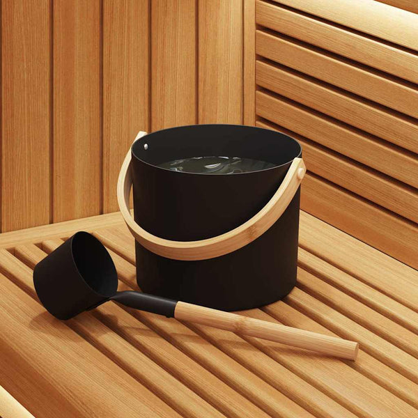 Sauna Zubehör Set, 2-teilig, Schwarz