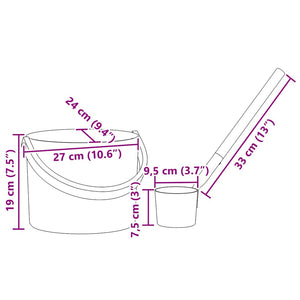 Sauna Zubehör Set, 2-teilig, Schwarz