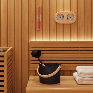Schwarzes Sauna Zubehör Set, 4-teilig