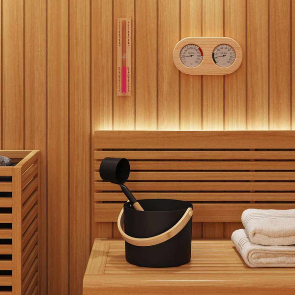 Schwarzes Sauna Zubehör Set, 4-teilig