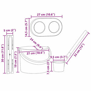 Schwarzes Sauna Zubehör Set, 4-teilig