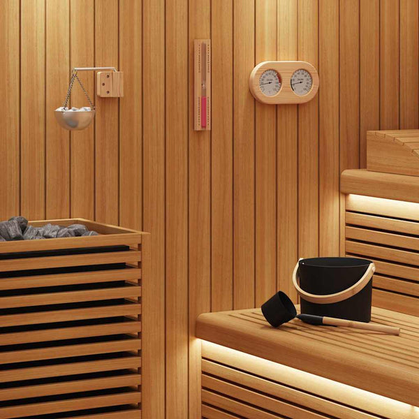 Sauna Zubehör Set, 5-teilig, Schwarz