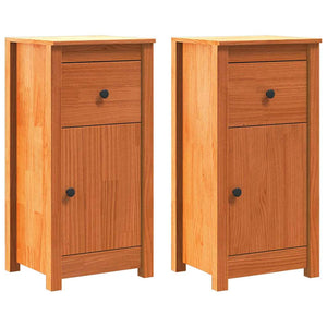 Sideboard 2er Set, Wachsbraun, 39x34,5x80 cm