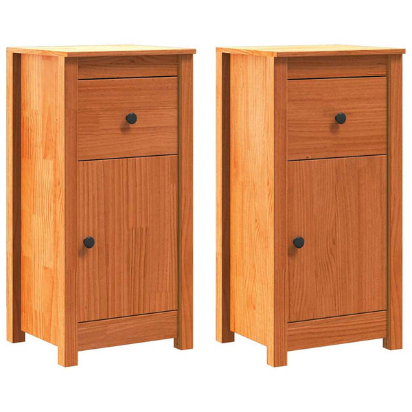 Sideboard 2er Set, Wachsbraun, 39x34,5x80 cm