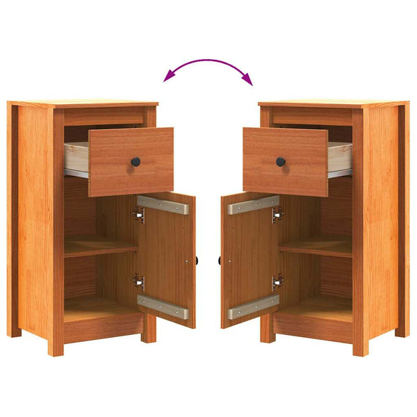 Sideboard 2er Set, Wachsbraun, 39x34,5x80 cm