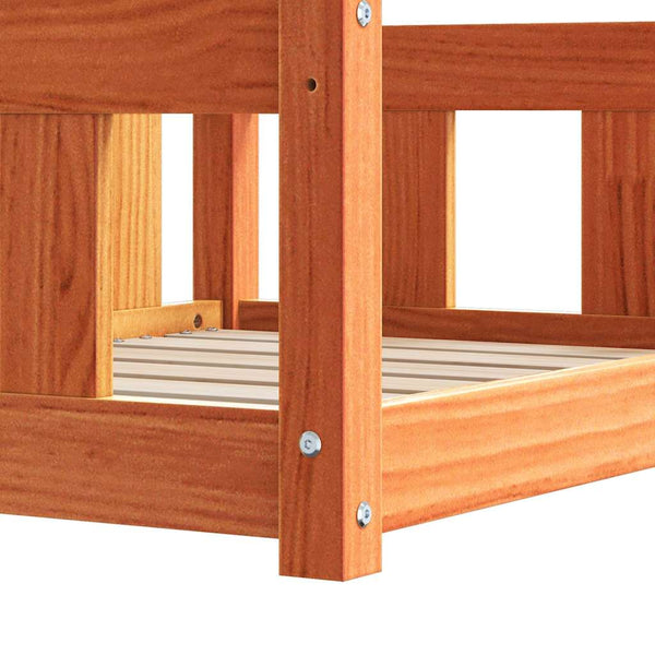 Hundebett Kiefer Massivholz Wachsbraun 65,5cm