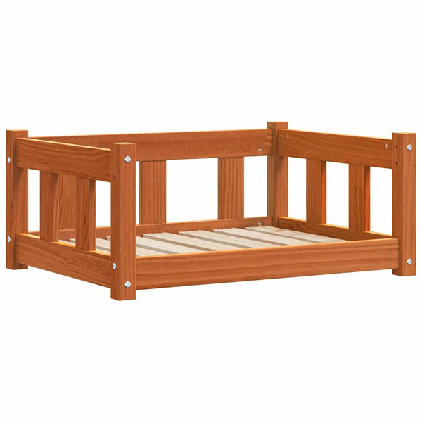 Hundebett Kiefer Massivholz Wachsbraun 65,5cm