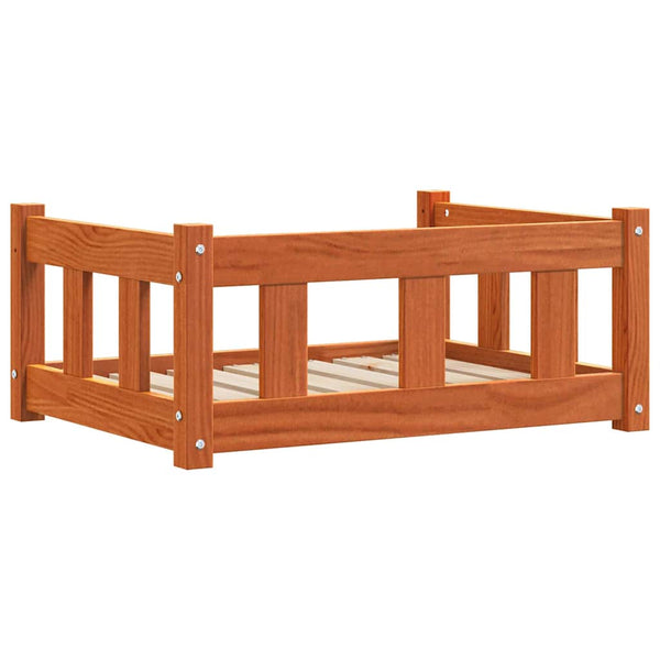 Hundebett Kiefer Massivholz Wachsbraun 65,5cm