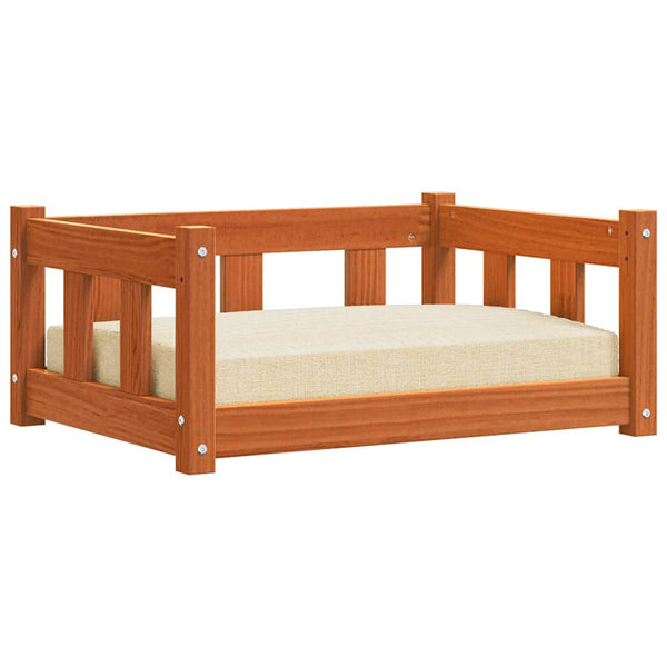 Hundebett Kiefer Massivholz Wachsbraun 65,5cm