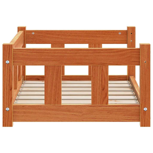 Hundebett Kiefer Massivholz Wachsbraun 65,5cm