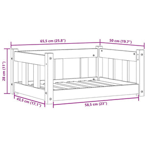 Hundebett Kiefer Massivholz Wachsbraun 65,5cm
