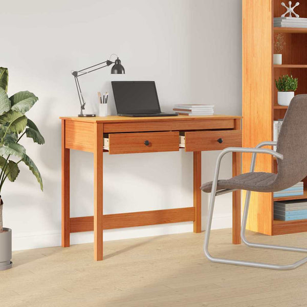 Massivholz Schreibtisch Kiefer 100x50 cm Braun