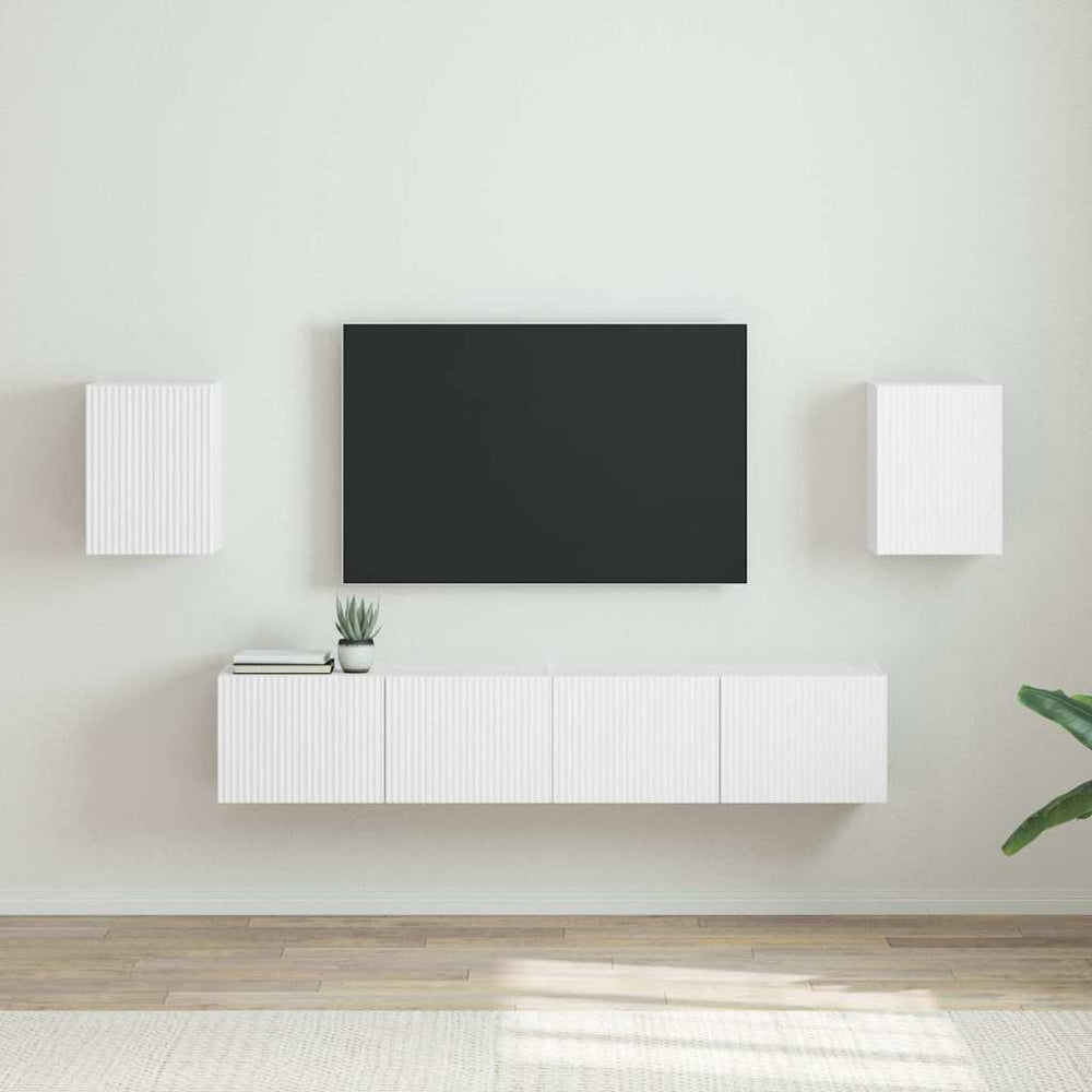 vidaXL Meuble TV mural 2 pcs blanc 30 x 31 x 40 cm Bois d'ingénierie