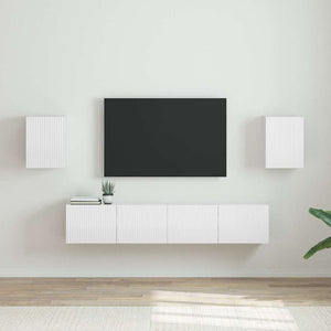 TV-Wandschrank, 2er Set, Weiß Glänzend