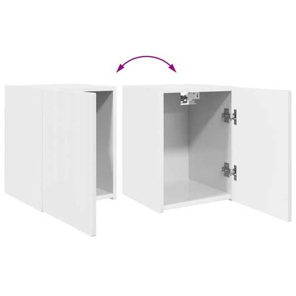 TV-Wandschrank, 2er Set, Weiß Glänzend