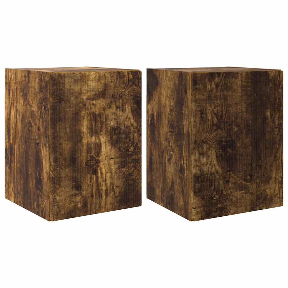 TV-Wandschrank 2er Set, Geräucherte Eiche