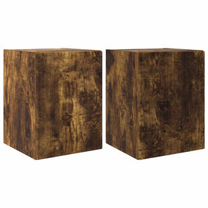 vidaXL Meuble TV mural 2 pcs Chêne fumé 30 x 31 x 40 cm