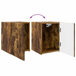 vidaXL Meuble TV mural 2 pcs Chêne fumé 30 x 31 x 40 cm