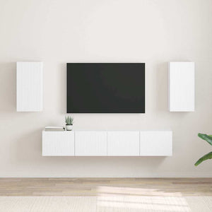 Weiße TV-Wandschränke, 2er-Set