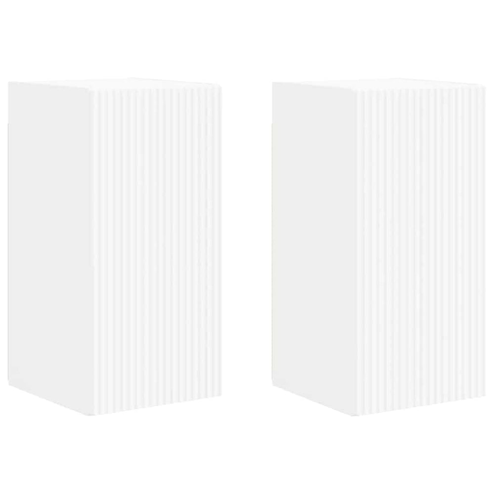 Weiße TV-Wandschränke, 2er-Set
