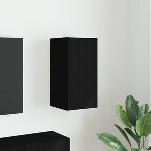 Schwarzer TV-Wandschrank 30x60 cm