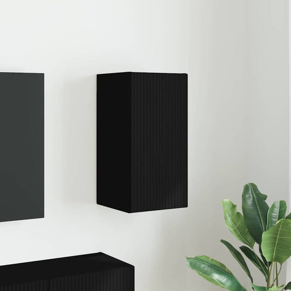 Schwarzer TV-Wandschrank 30x60 cm