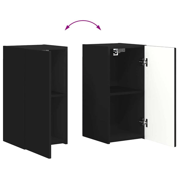 Schwarzer TV-Wandschrank 30x60 cm