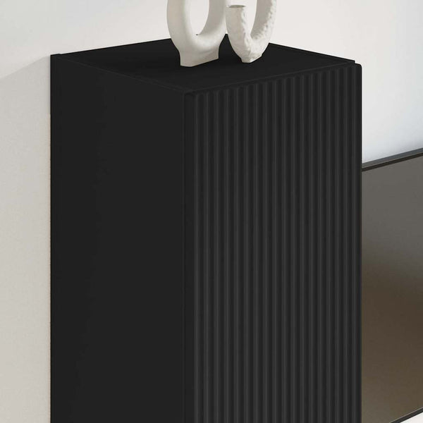 TV-Wandschrank Set, Schwarz, 2-teilig