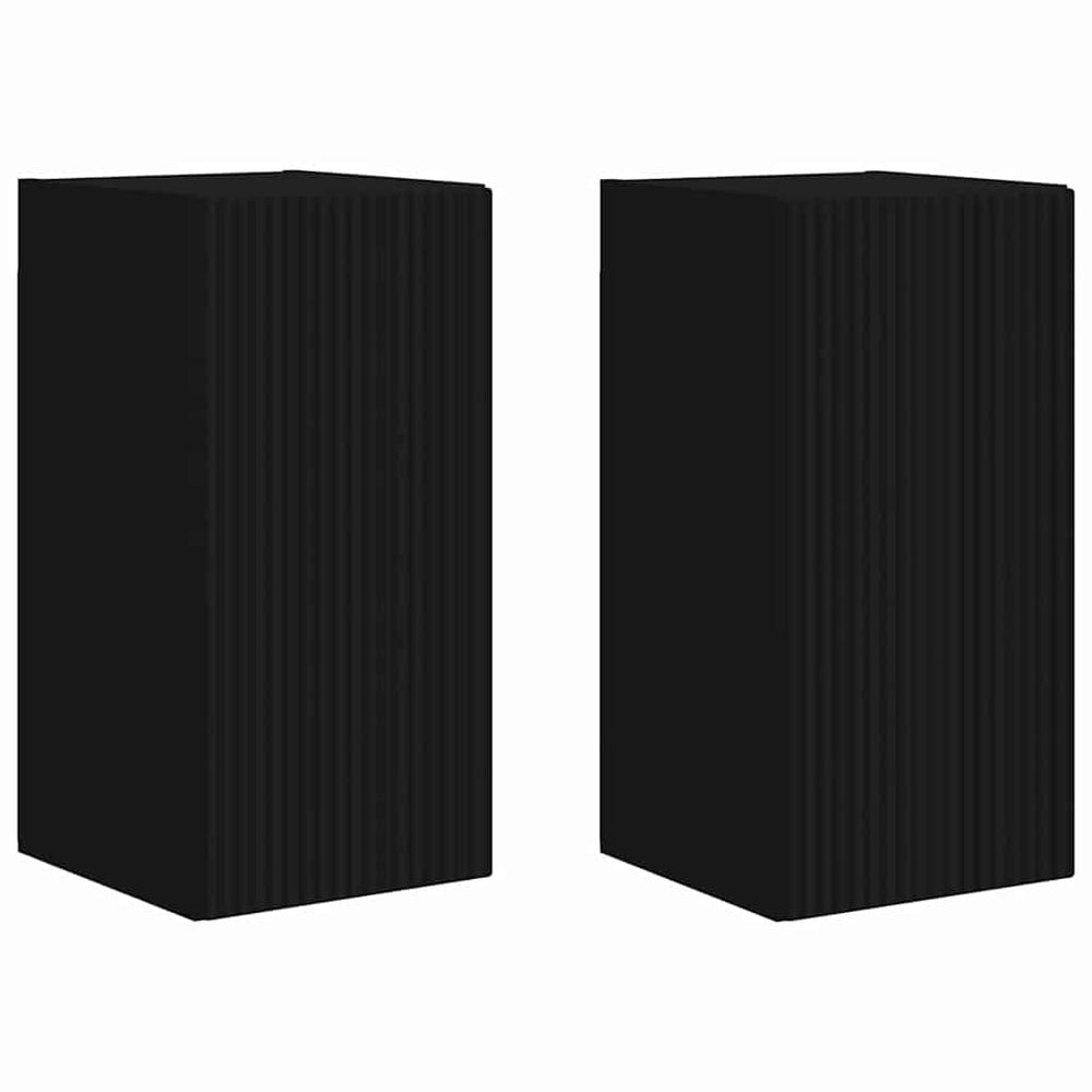 TV-Wandschrank Set, Schwarz, 2-teilig