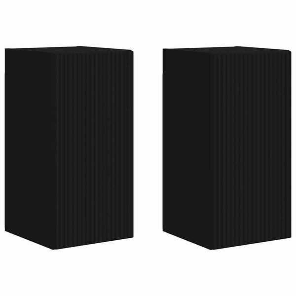 TV-Wandschrank Set, Schwarz, 2-teilig